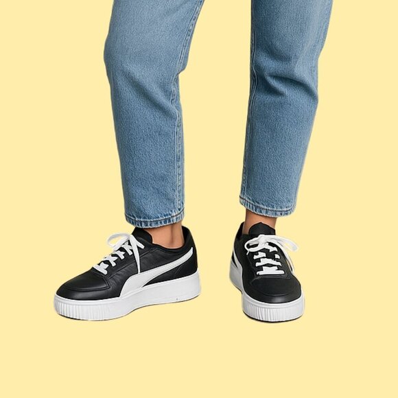 PUMA Cali Star Bold Black & White Platform Sneakers – Women’s 8.5 - Picture 1 of 9